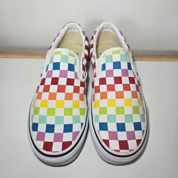 Vans | Shoes | Vans Classic Rainbow Checkerboard Slip On  display picture 1